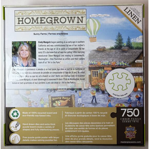 Master Pieces Linen Puzzle: Sunny Farms (750 Pieces) vn - Picture 3 of 3